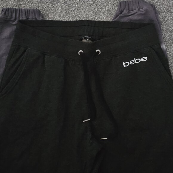 BEBE SPORT dark gray SWEATPANTS tie-dye WHITE light gray POCKETS - Picture 4 of 11